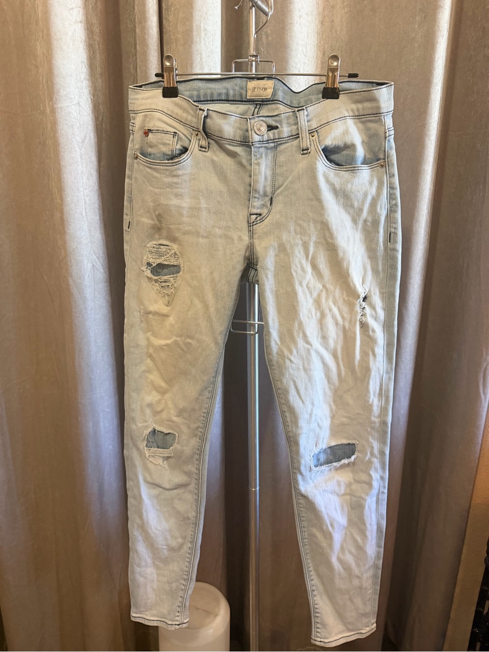 Hudson Jeans Light Blue Distressed Skinny Jeans